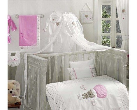 Комплект в кроватку Kidboo Cute Bear pink 6 предметов