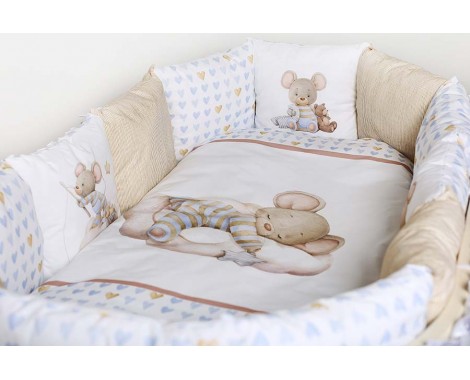 Универсальный комплект в кроватку Lappetti Мышки на облачке 6 предметов