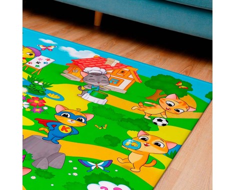 Детский двухсторонний игровой коврик Funkids Big-12 230 х 140 х 1,2 см Котики