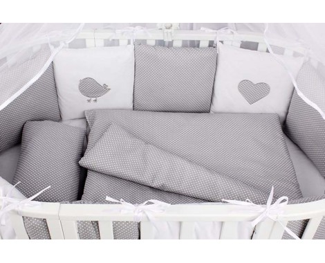 Комплект в кроватку AmaroBaby Кроха Premium серый 18 предметов 