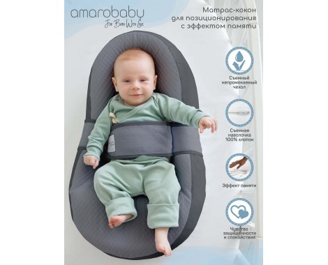 Кокон для новорождённого AmaroBaby Premium Form Sky