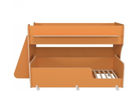 Двухъярусная кровать с шкафом Капризун-7 Р444 оранжевый