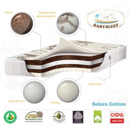 Матрас BabySleep Solare Cotton 140 х 70 см.
