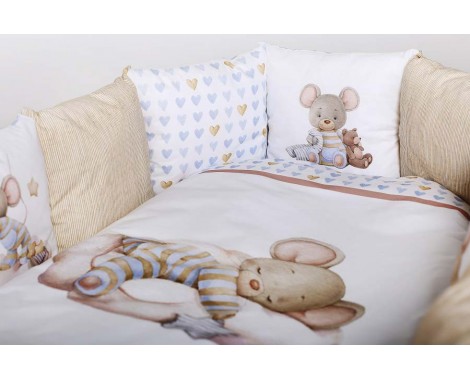 Универсальный комплект в кроватку Lappetti Мышки на облачке 6 предметов
