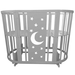 Овальная кроватка Mika Nori Луна-Мозайка (поперечный маятник)