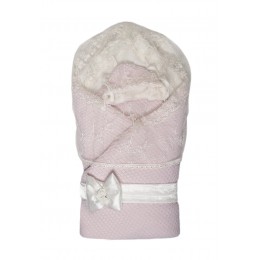 Меховой конверт-одеяло Сонный Гномик Жемчужинка розовый